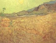 Vincent Van Gogh Wheat Fields with Reaper at Sunrise (nn04) USA oil painting reproduction